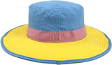 MTV 90's Throwback Logo Color Block Wide Brim Boonie Sun Hat With Neck Drape