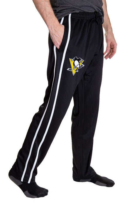 NHL Men's Open Bottom Striped Training Lounge Pants with Pockets