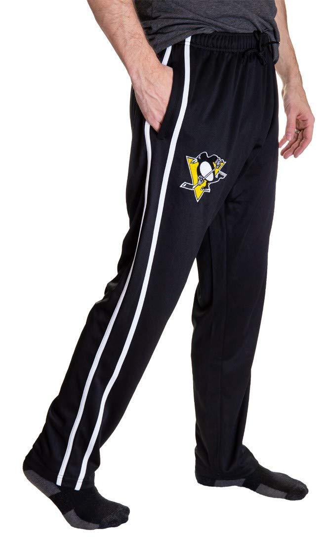 NHL Men's Open Bottom Striped Training Lounge Pants with Pockets
