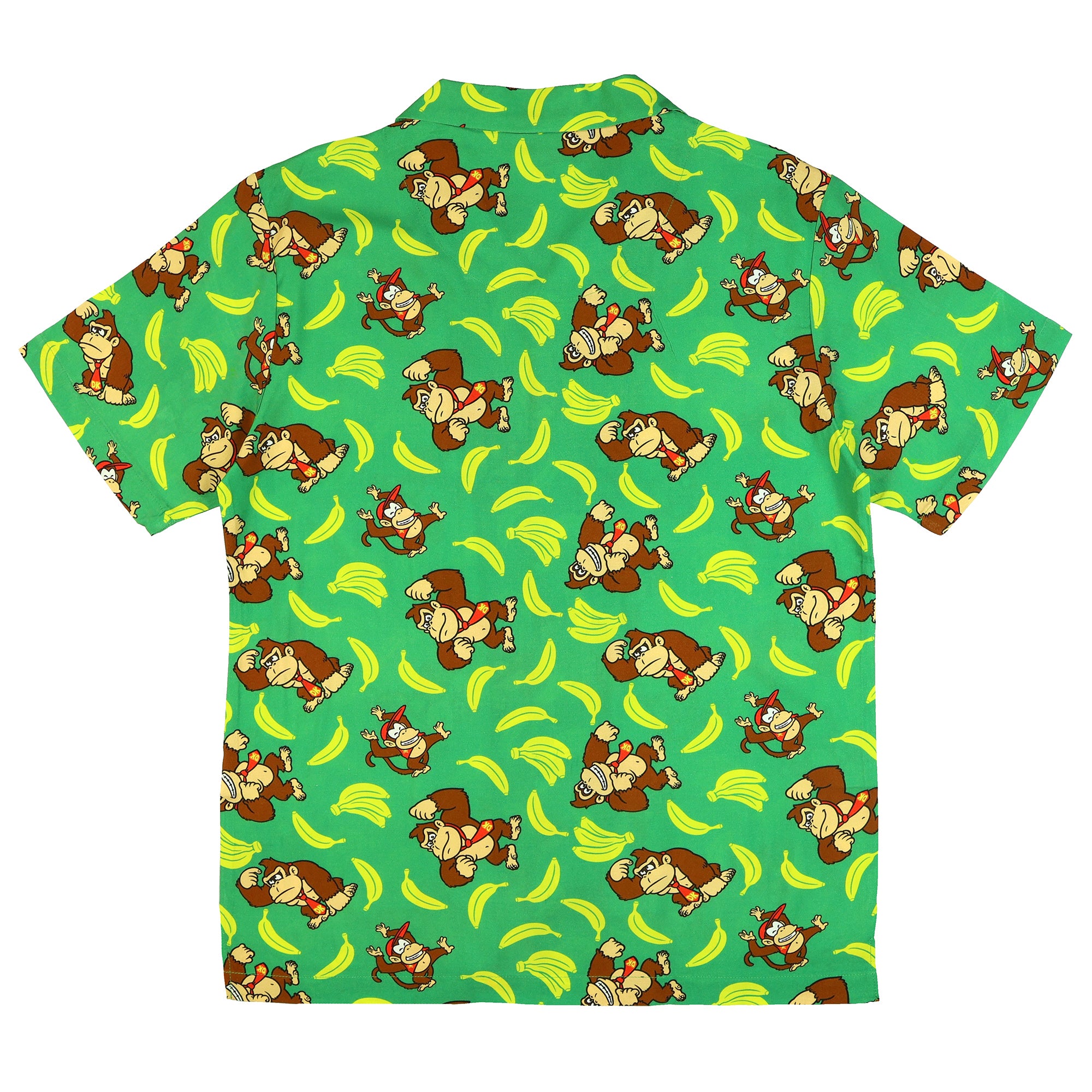 Nintendo Donkey Kong Hawaiian Shirt Men's Button Up Woven Top