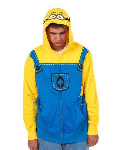 Despicable Me Hoodie Men's Minion Full-Zip Cosplay Sweatshirt