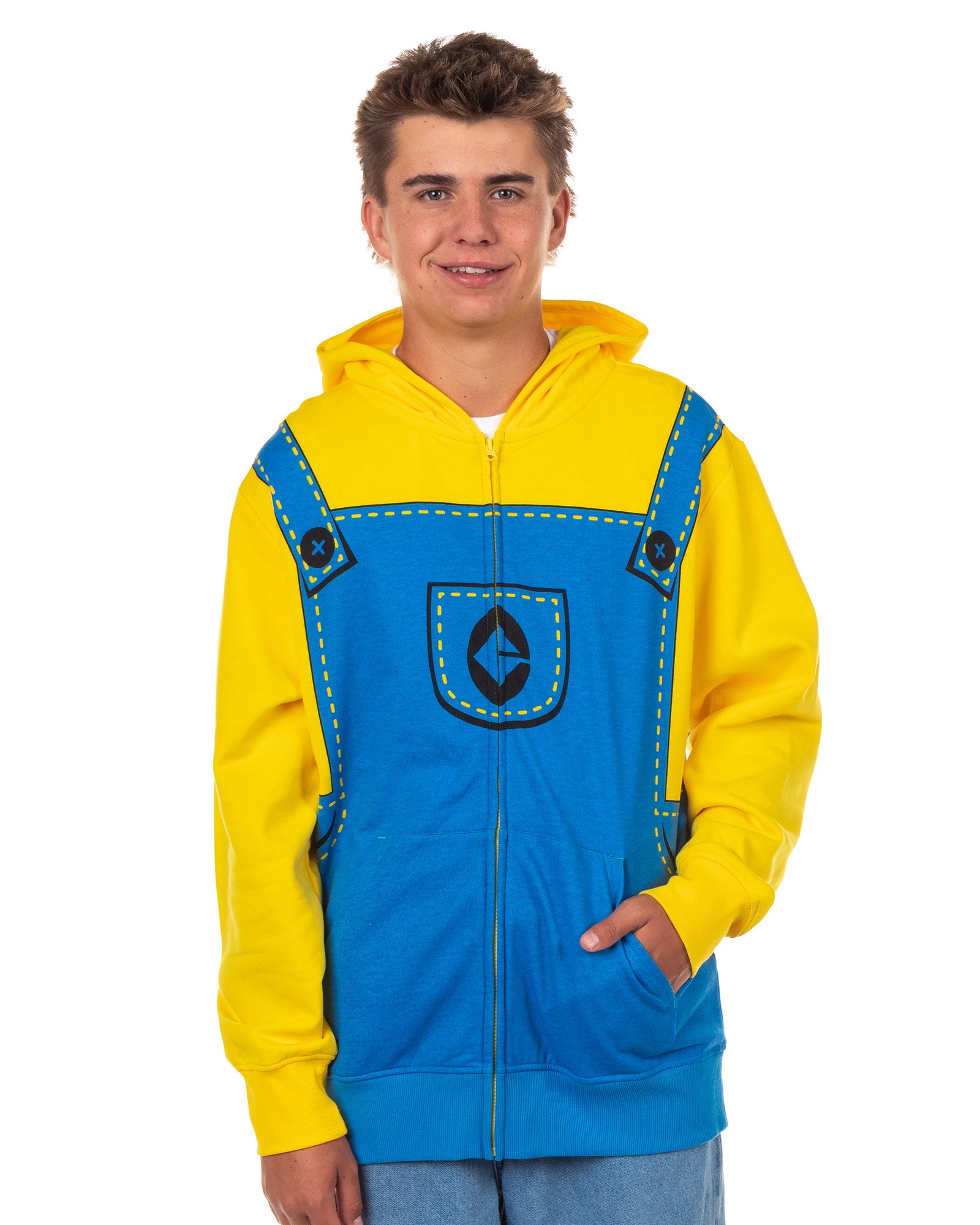 Despicable Me Hoodie Men's Minion Full-Zip Cosplay Sweatshirt
