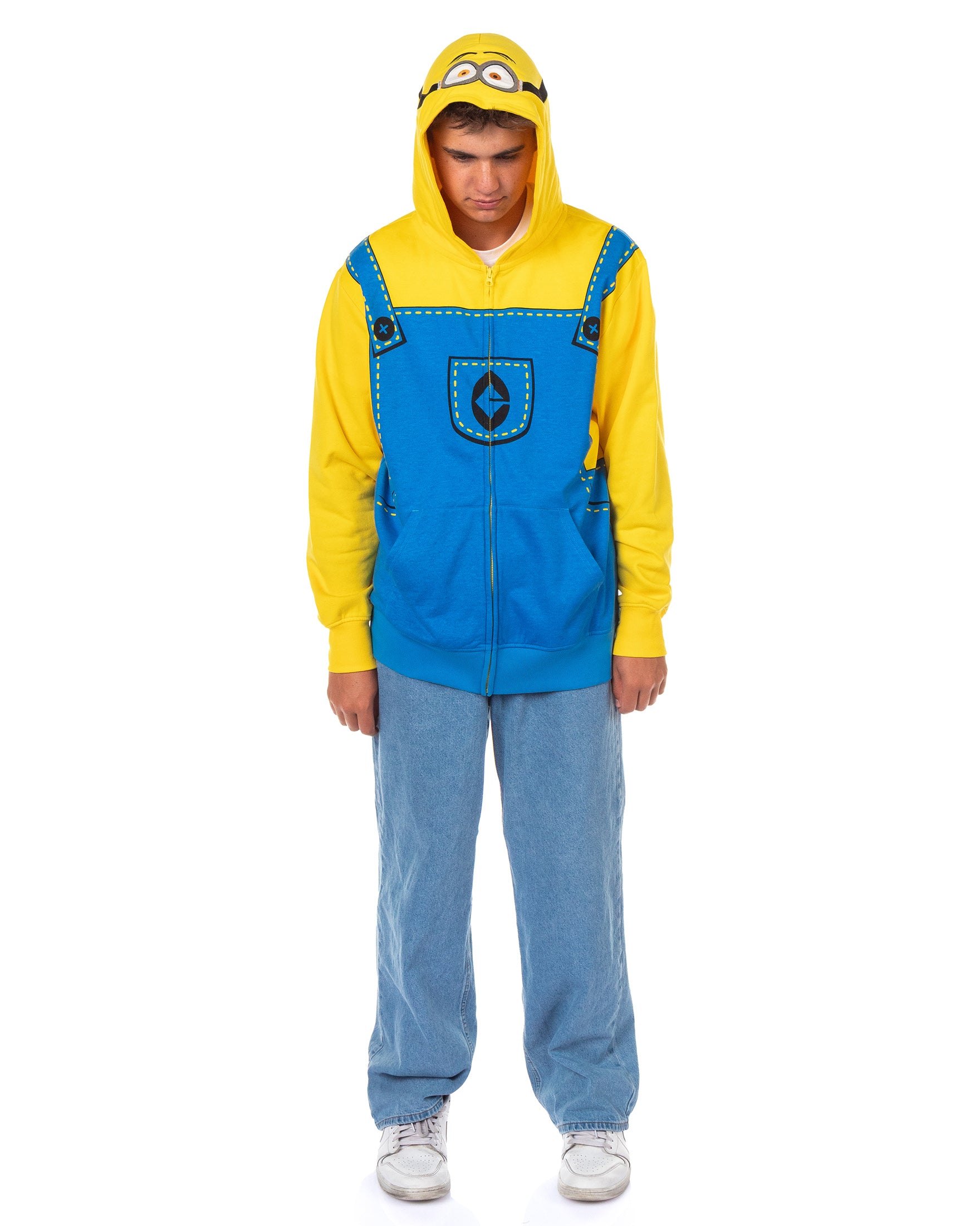 Despicable Me Hoodie Men's Minion Full-Zip Cosplay Sweatshirt