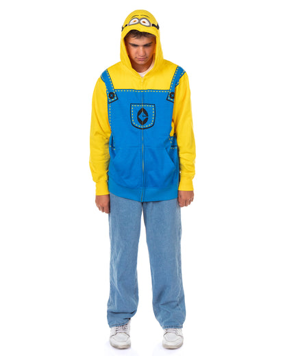 Despicable Me Hoodie Men's Minion Full-Zip Cosplay Sweatshirt