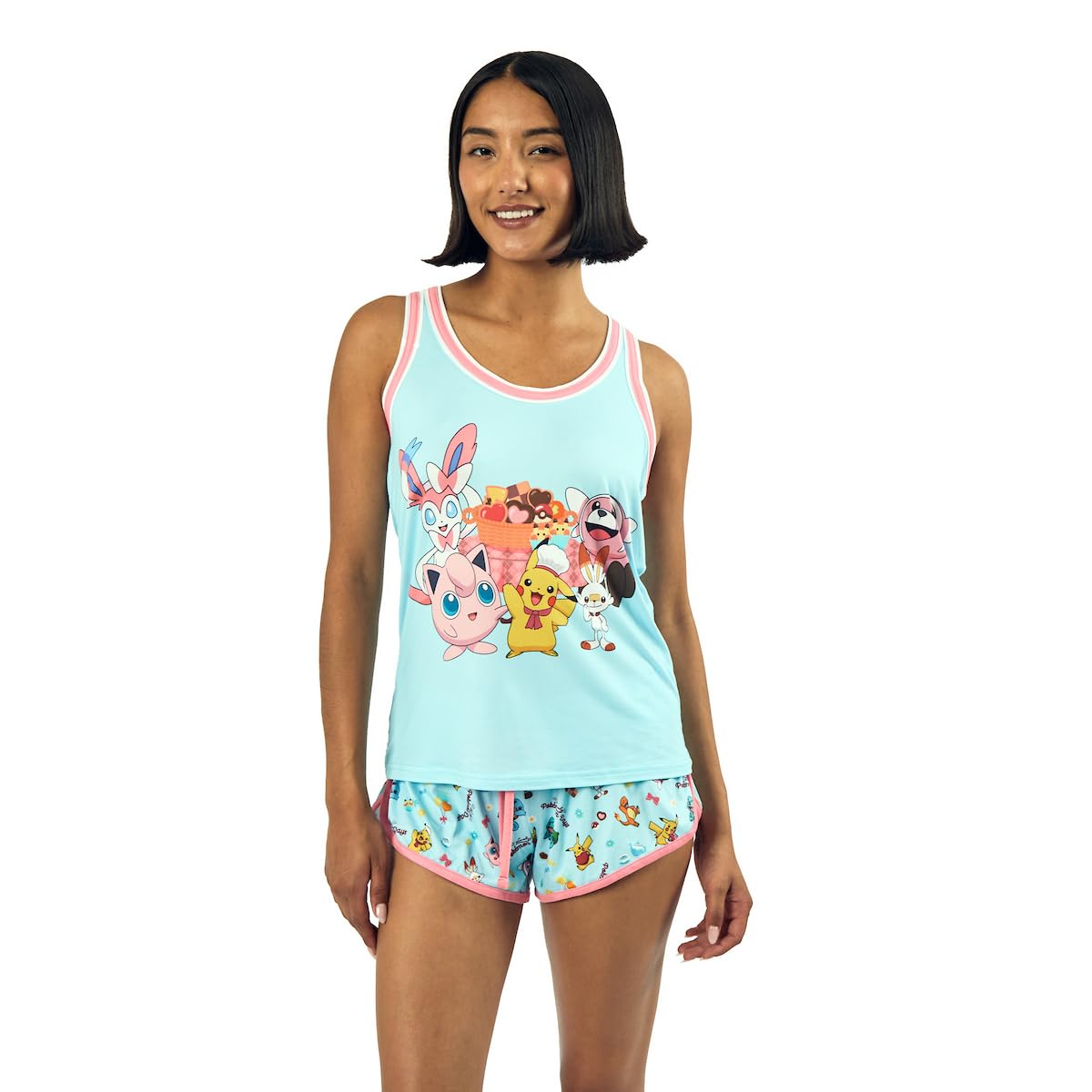 Pokemon Pajamas Women's Pikachu and Jigglypuff Tank and Short Sleep Set