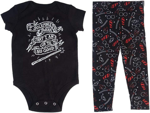 Harry Potter Baby I Solemnly Swear Up To No Good Legging Body Suit Combo