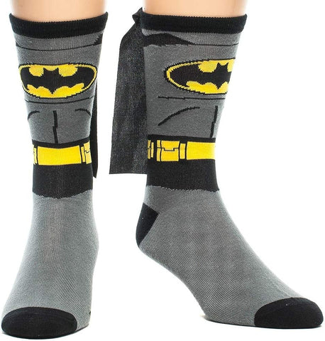 DC Comics Men's Adult Batman Cape Crew Mid-Calf Socks