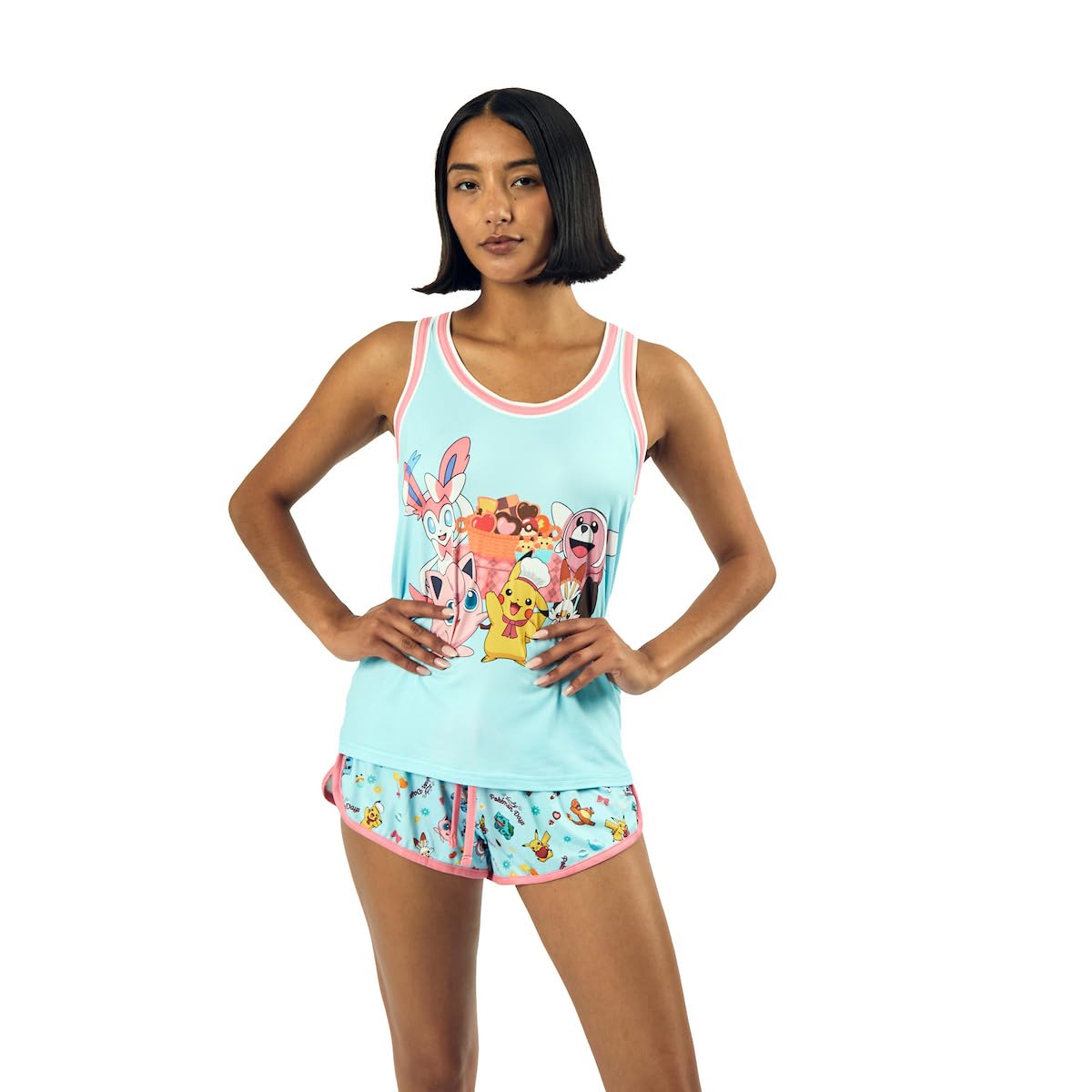 Pokemon Pajamas Women's Pikachu and Jigglypuff Tank and Short Sleep Set