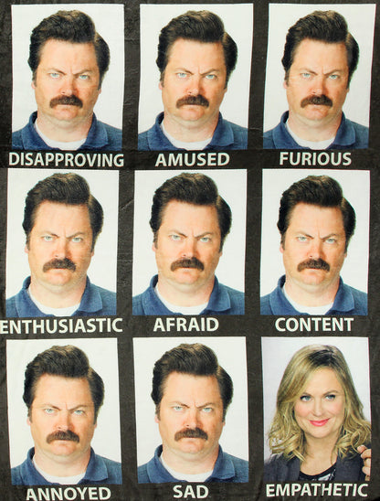 Parks And Recreation Moods and Faces Of Super Soft Fleece Throw Blanket