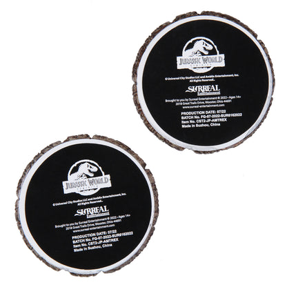 Jurassic Park T-Rex Amber Resin Drink Coaster Set of 2