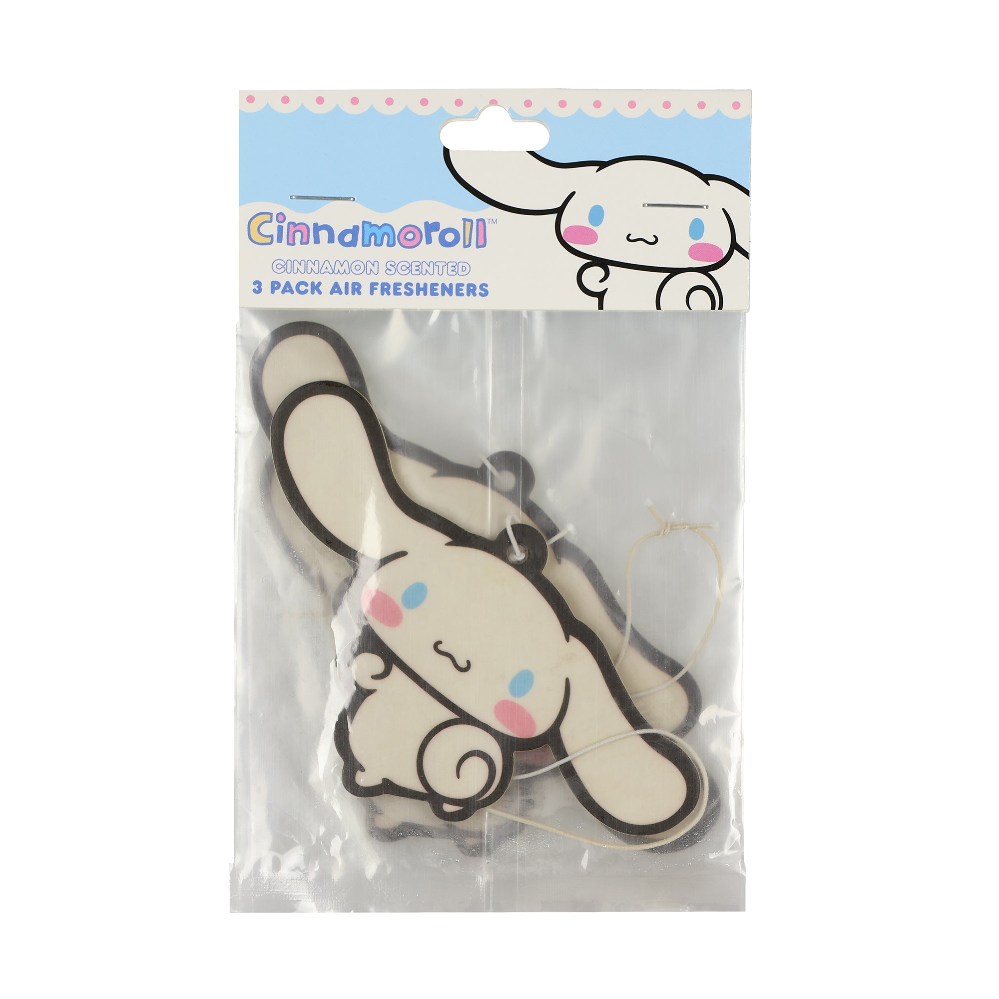 Sanrio Cinnamoroll Cardboard Hanging Air Freshener 3-Pack (Cinnamon Scent)