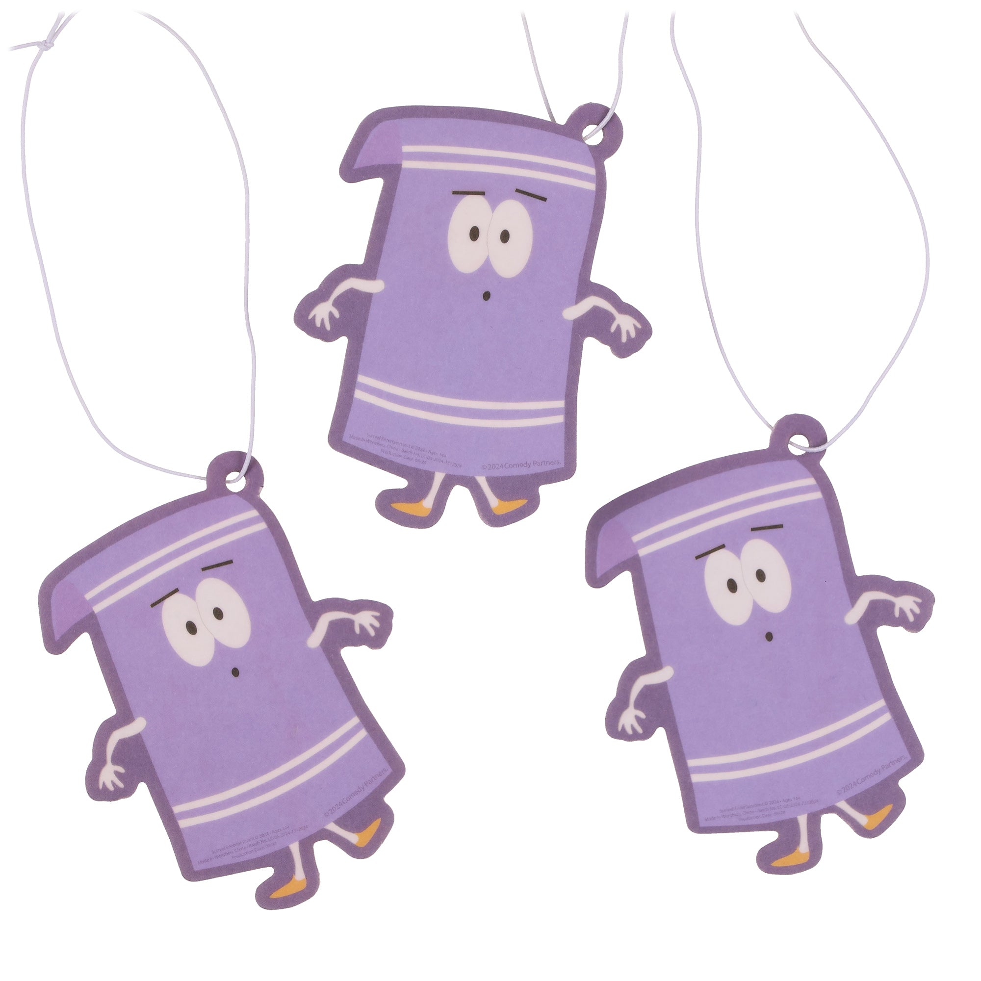 South Park Towelie Cardboard Hanging Air Freshener 3-Pack Set (Patchouli Scent)