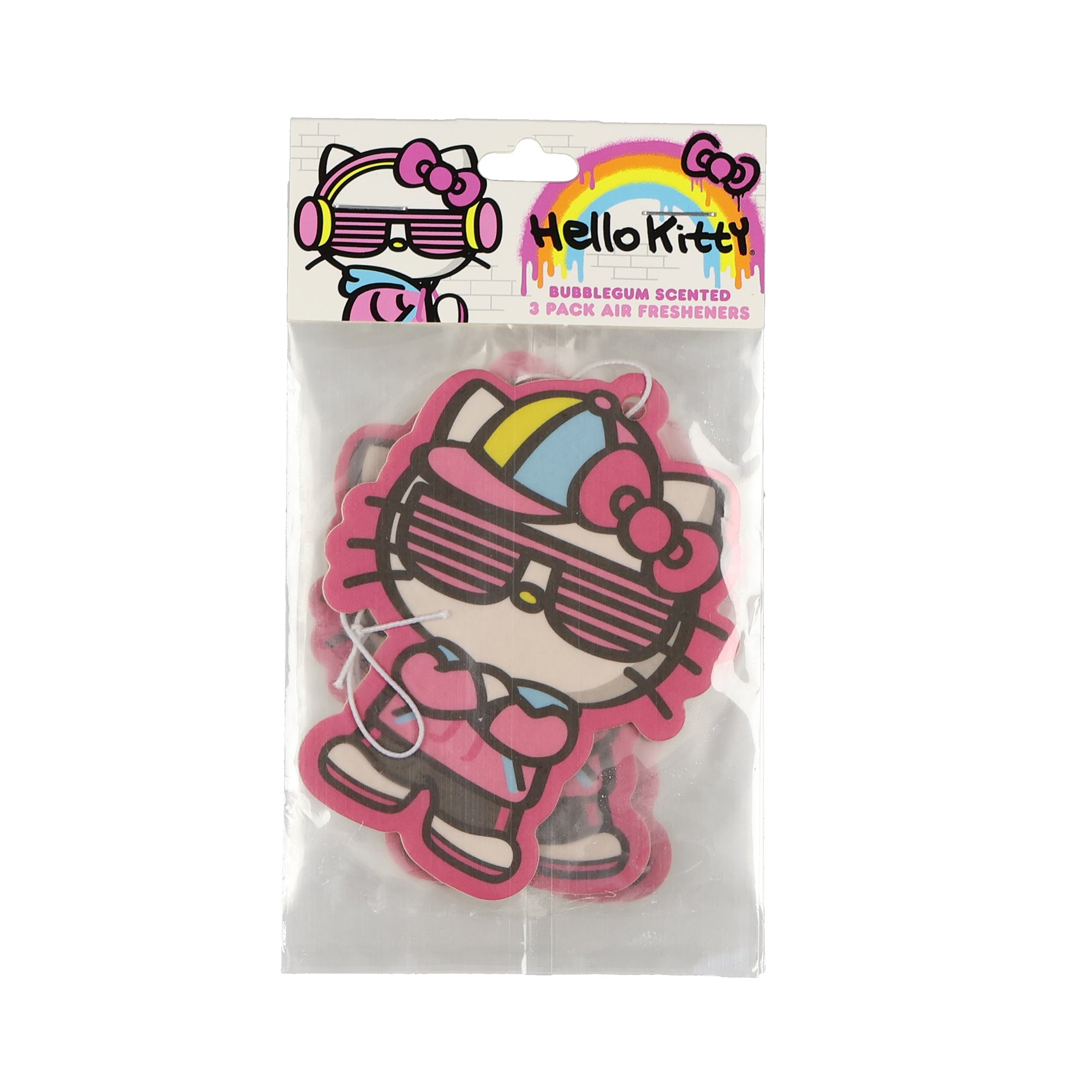 Sanrio Hello Kitty Cardboard Hanging Air Freshener 3-Pack Set (Bubblegum Scent)