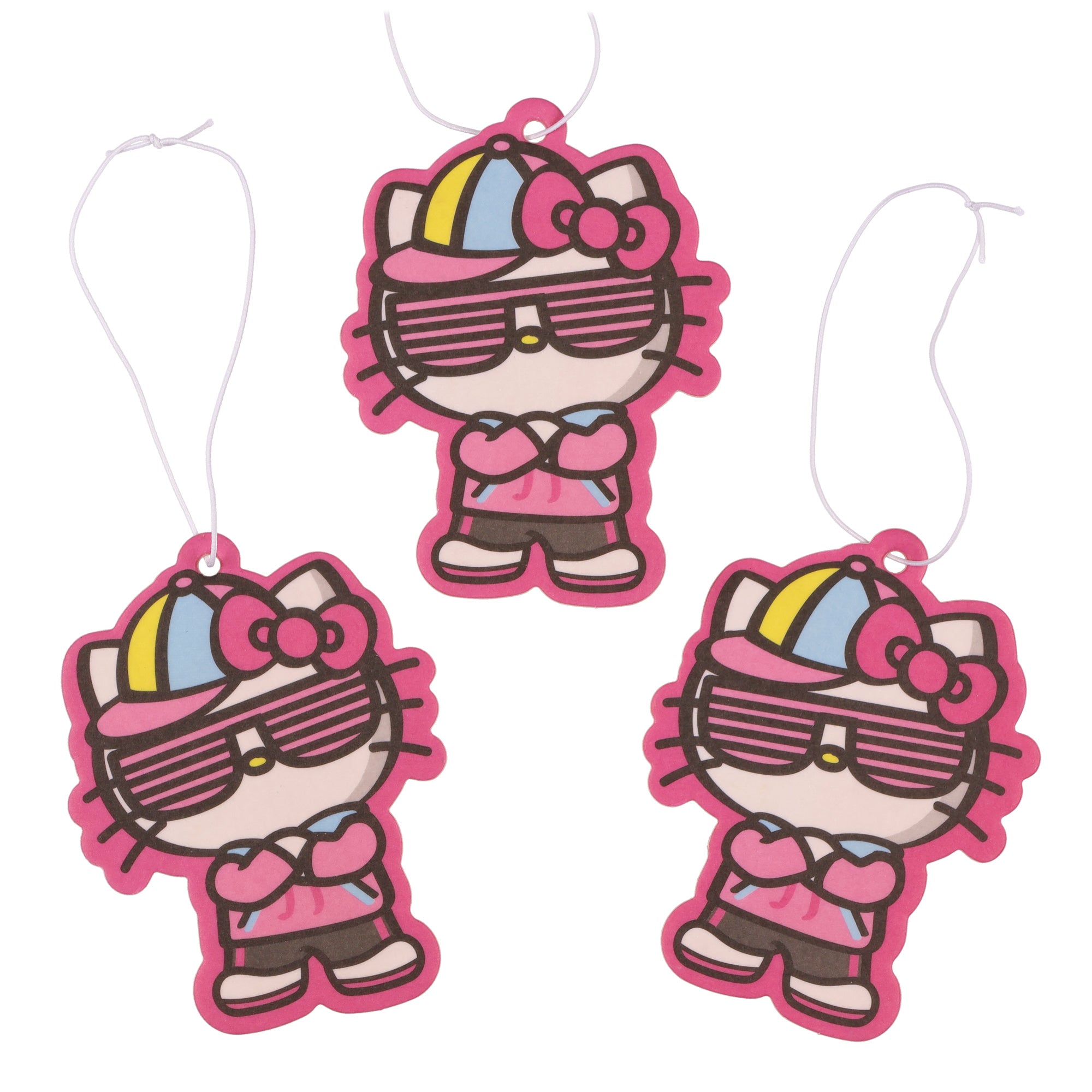 Sanrio Hello Kitty Cardboard Hanging Air Freshener 3-Pack Set (Bubblegum Scent)