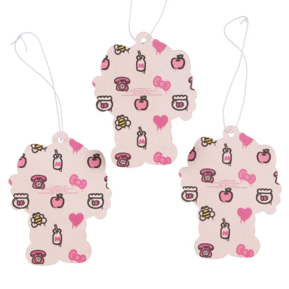 Sanrio Hello Kitty Cardboard Hanging Air Freshener 3-Pack Set (Bubblegum Scent)