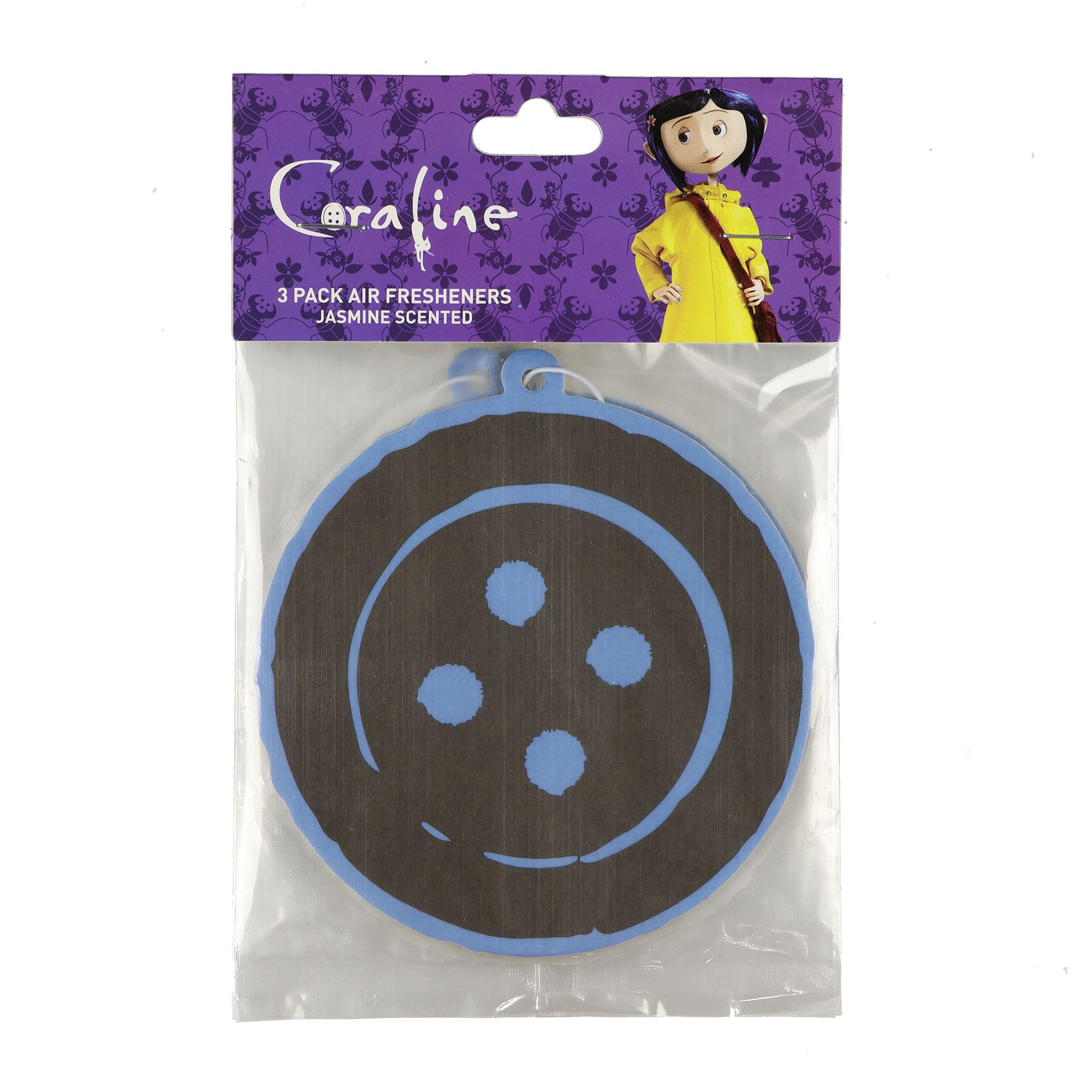 Coraline Double Sided Cardboard Hanging Air Freshener 3-Pack Set (Jasmine Scent)