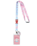 Sanrio Cinnamoroll ID Lanyard Badge Holder Cherry Design and 2" Rubber Pendant