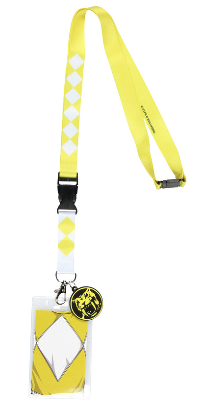 Power Rangers Yellow Ranger ID Lanyard Badge Holder Saber-Toothed Tiger Pendant