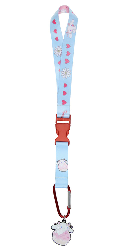 Sanrio Cinnamoroll Wrist Strap Lanyard For Keys Keychain Wallet with Carabiner
