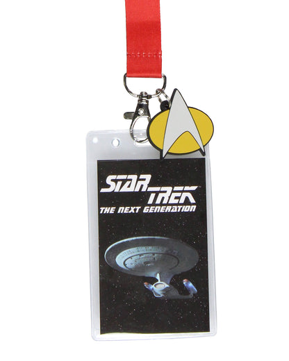 Star Trek ID Lanyard Badge Holder with Card and 2" Delta Symbol Rubber Pendant