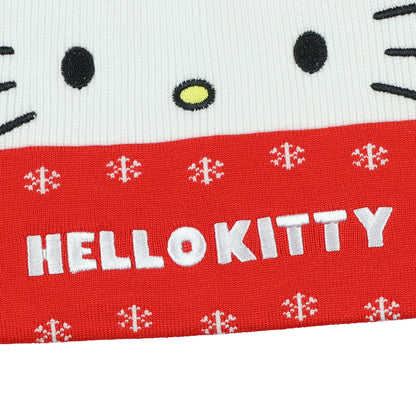 Hello Kitty Beanie Santa Kitty Embroidered Design with 3D Bow Knit Winter Hat