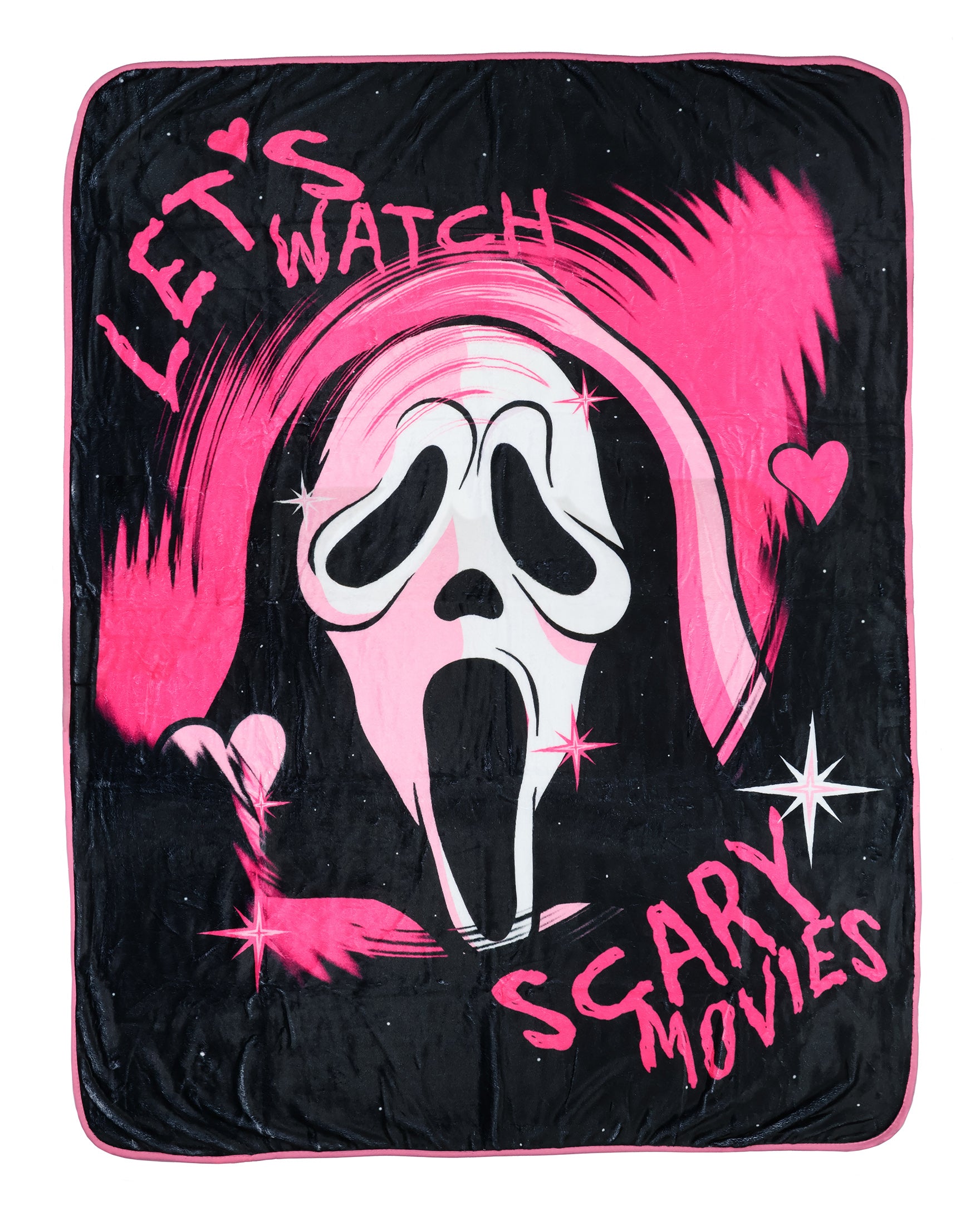 Ghost Face Blanket Let's Watch Scary Movies 45" x 60" Micro Raschel Throw