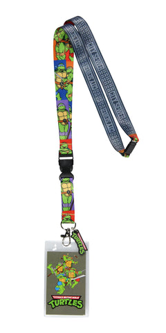 TMNT City Sewer ID Badge Holder Lanyard with 1.5" Rubber Logo Charm