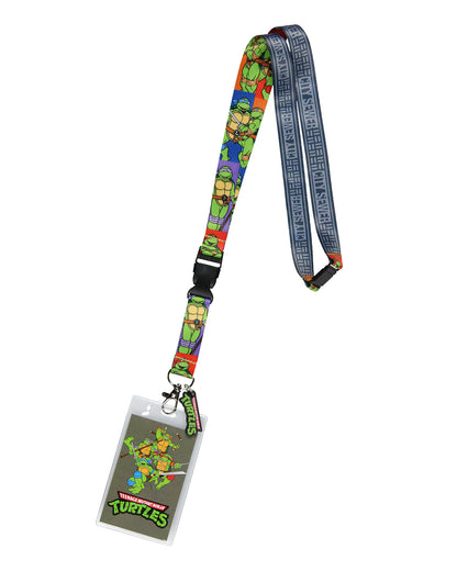 TMNT City Sewer ID Badge Holder Lanyard with 1.5" Rubber Logo Charm
