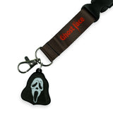 Ghostface Breakaway Lanyard Blood Splatter ID Badge Holder With 2" Rubber Charm