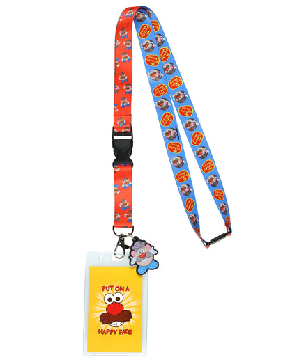 Mr. Potato Head Lanyard Put On A Happy Face Clear ID Badge Holder Keychain