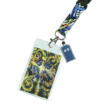 Doctor Who Breakaway Lanyard Exploding TARDIS Badge ID Holder 1.5" TARDIS Charm