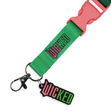 Wicked Brakeaway Lanyard Elphaba Glinda Badge ID Holder With 1 1/2" Rubber Charm