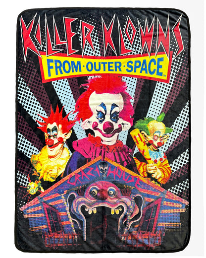 Killer Klowns From Outer Space Blanket Crazy House Design Fleece Lap Throw