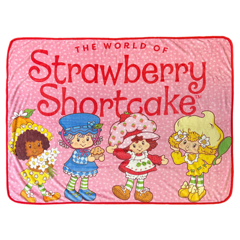 The World of Strawberry Shortcake Blanket Best Friends Plush Fleece Throw
