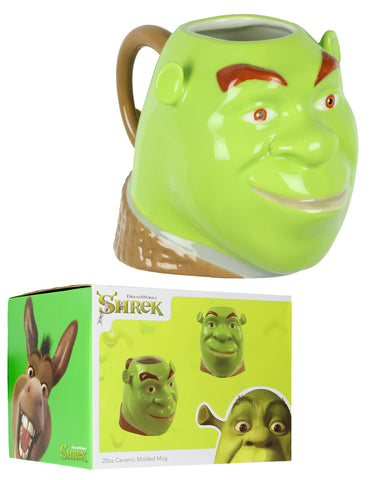 Dreamworks Shrek Mug Ceramic 3D Molded Face Design Coffee 20 oz Cup Drinkware