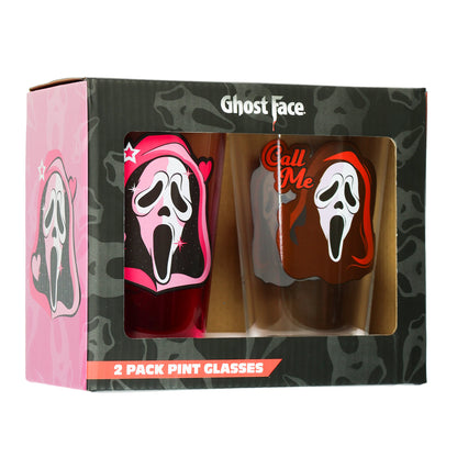 Ghost Face Pint Glasses 2 Pack Call Me Horror Movie 16 Oz Drinking Tumblers