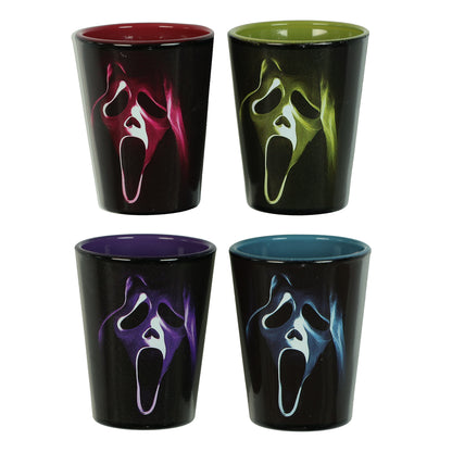 Ghost Face Shot Glasses 4 Pack Horror Movie Standard 1.5 Fluid Oz Cups