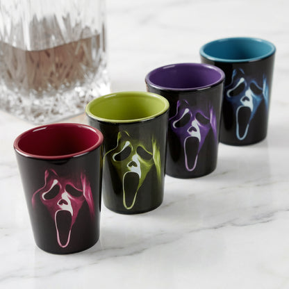 Ghost Face Shot Glasses 4 Pack Horror Movie Standard 1.5 Fluid Oz Cups