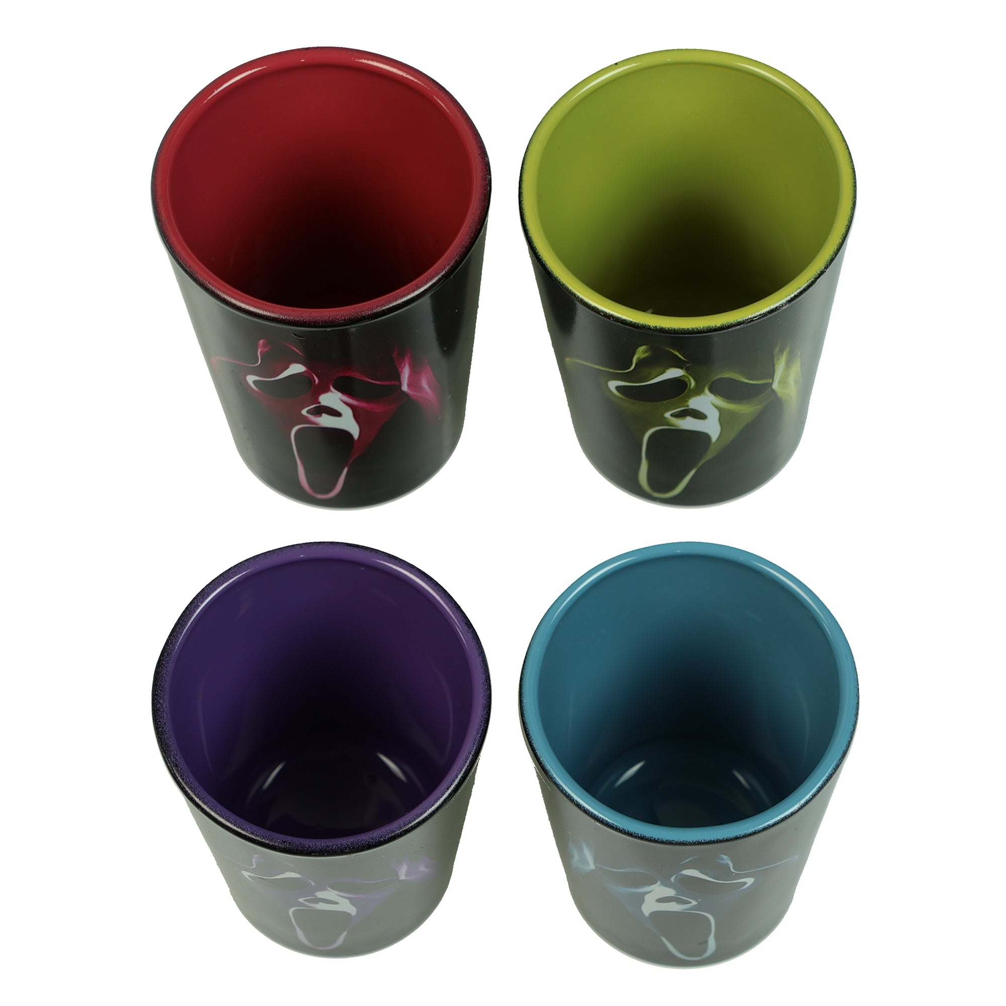 Ghost Face Shot Glasses 4 Pack Horror Movie Standard 1.5 Fluid Oz Cups