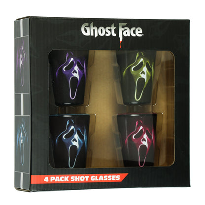 Ghost Face Shot Glasses 4 Pack Horror Movie Standard 1.5 Fluid Oz Cups