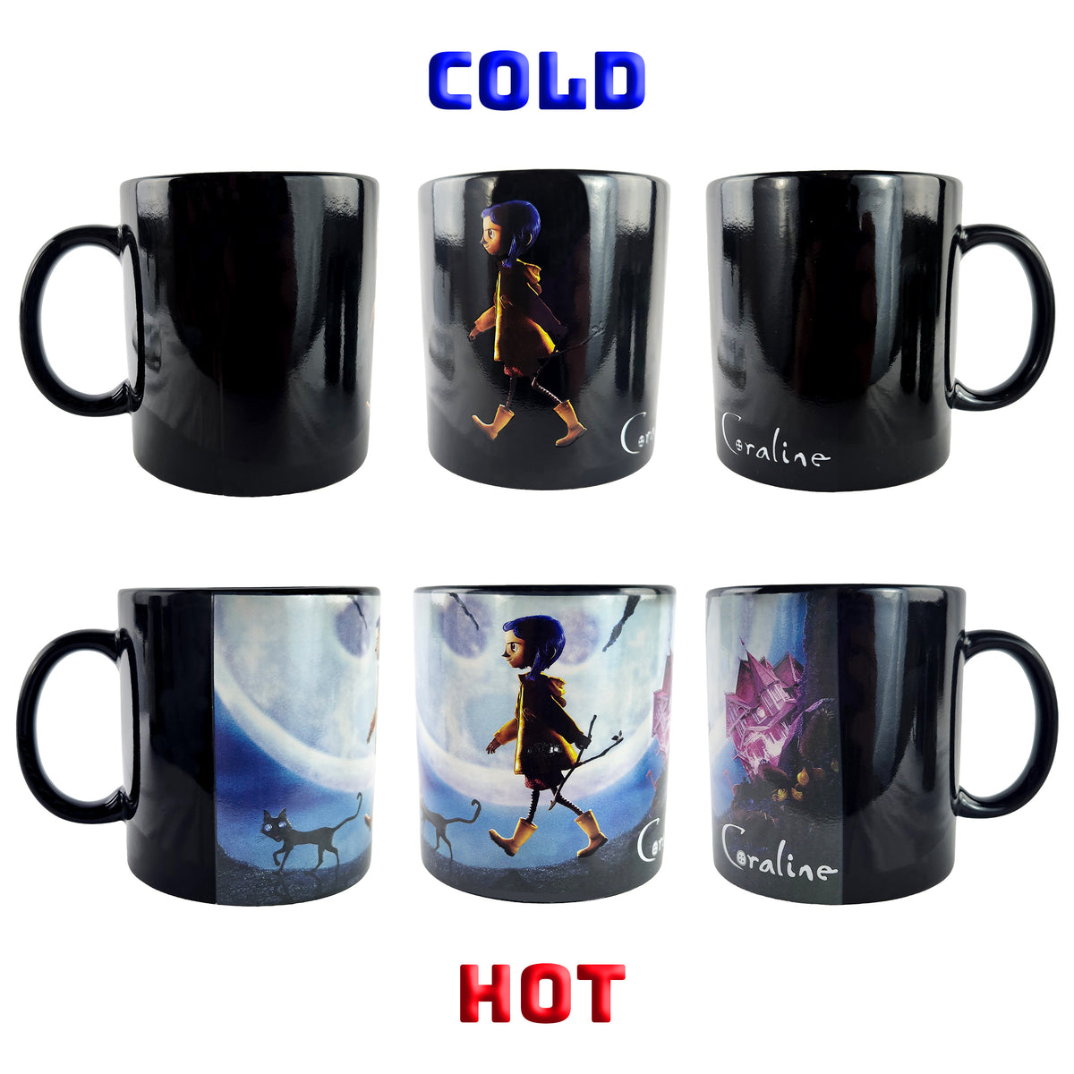Coraline Mug Heat Reactive Color Changing 15 oz Tea Coffee Cup