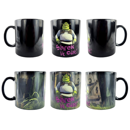 Shrek Mug Heat Activated Scene Changing Shrek It Out 15 oz Ceramic Coffee Cup