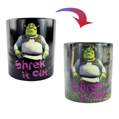 Shrek Mug Heat Activated Scene Changing Shrek It Out 15 oz Ceramic Coffee Cup