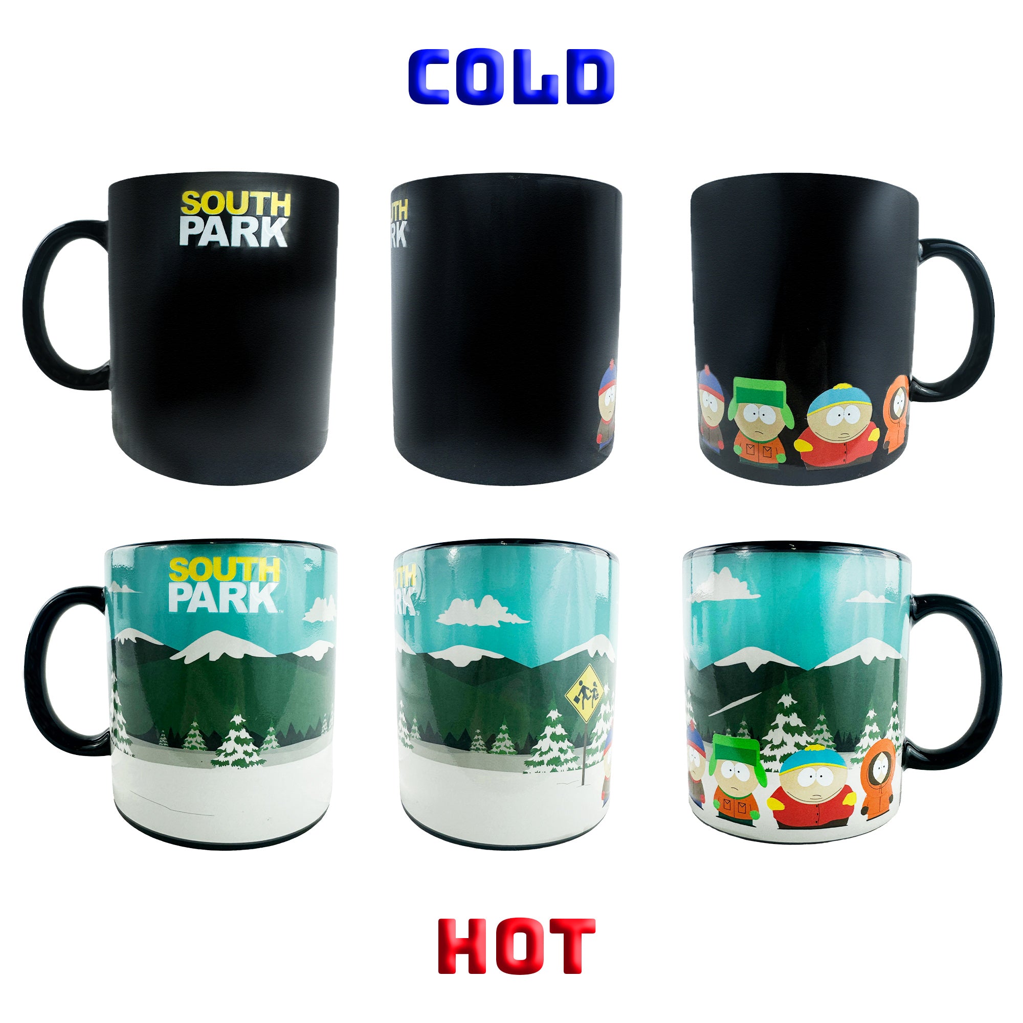 South Park Mug Character Winter Scene Color Changing 15 oz Heat Reactive Cup