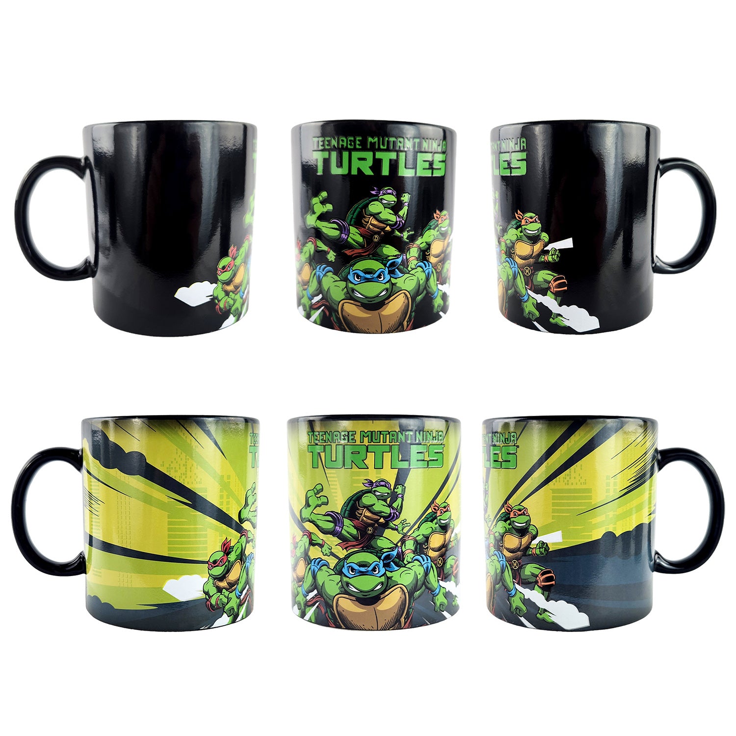 TMNT Ceramic Mug Heat Activated Scene Changing 15 oz Coffee Cup