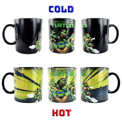 TMNT Ceramic Mug Heat Activated Scene Changing 15 oz Coffee Cup