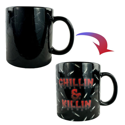 Ghostface Mug Thermal Magic Scene Changing Killin & Chillin 15 oz Coffee Cup