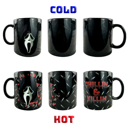 Ghostface Mug Thermal Magic Scene Changing Killin & Chillin 15 oz Coffee Cup