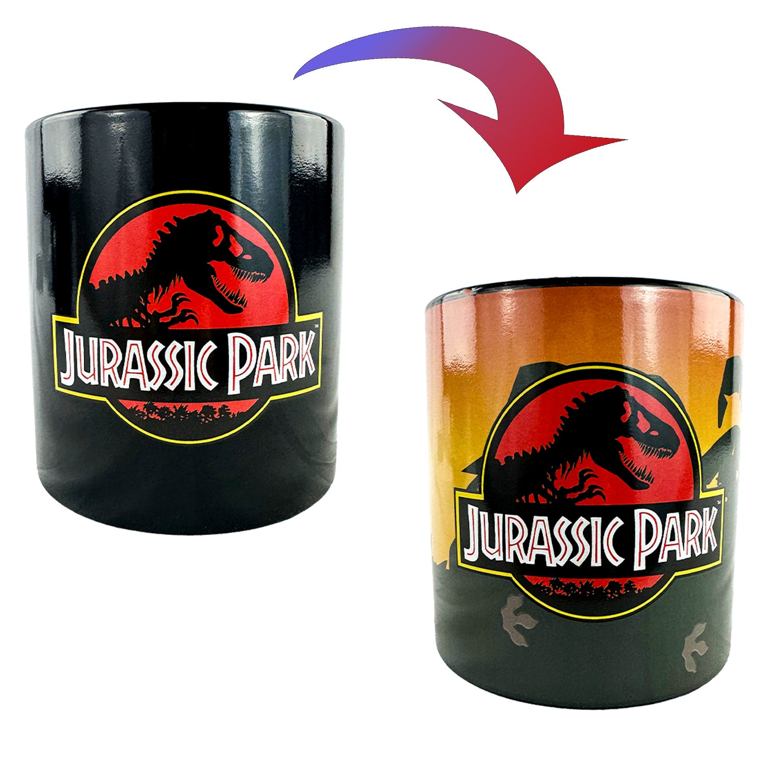 Jurassic Park Mug Logo Design Reactive Color Changing 15 oz Ceramic Coffee Cup