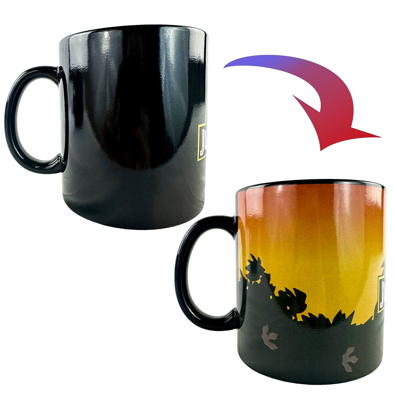 Jurassic Park Mug Logo Design Reactive Color Changing 15 oz Ceramic Coffee Cup